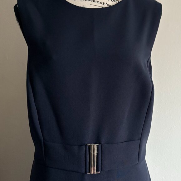 Dorothy Perkins Tall Navy Sheath Dress with Belt Detail - Picture 3 of 17